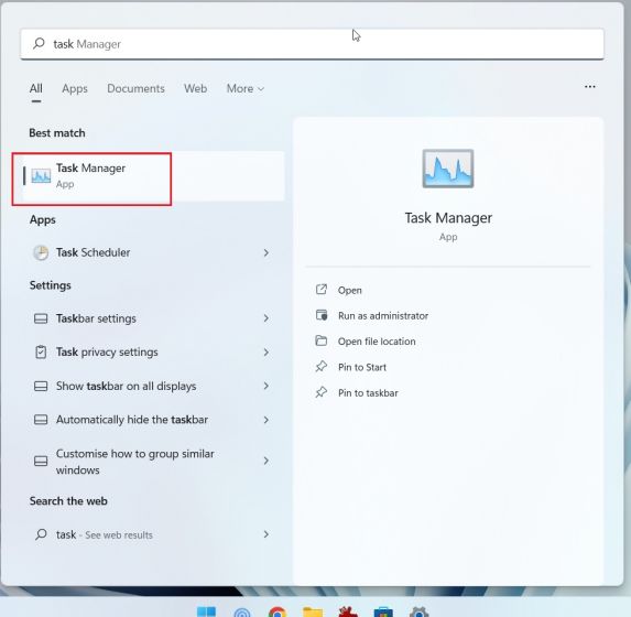 Launch Task Manager in Windows 11 from Run Prompt