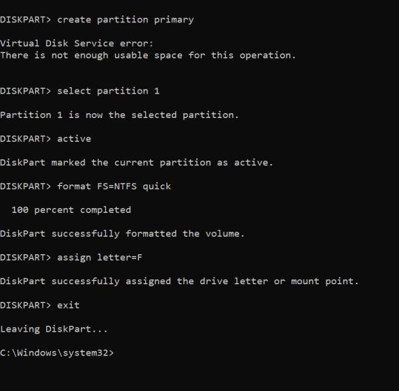 4. Format a Hard Drive or SSD in Windows 11 From Command Prompt (CMD)