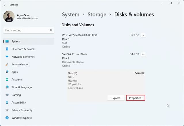 2. Format a Hard Drive or SSD in Windows 11 From Settings