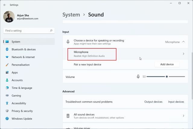 How To Set Up And Test Your Microphone In Windows 11 2022 Beebom How To Set Up And Test Your Microphone In Windows 11 2022 Beebom
