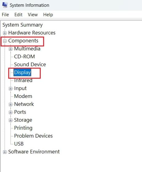 Components -> Display