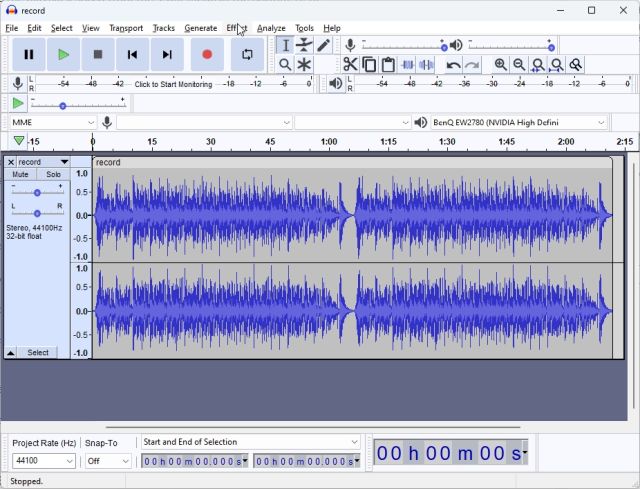Record Audio in Windows 11 With Audacity