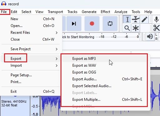 Record Audio in Windows 11 With Audacity