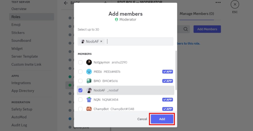 Add New Member to the Role in Discord