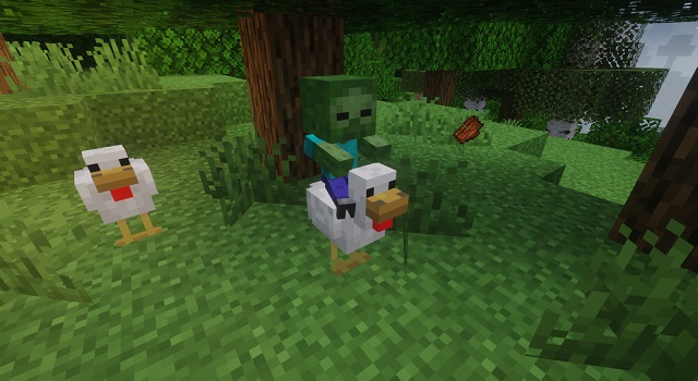 Пилешки жокей в Minecraft