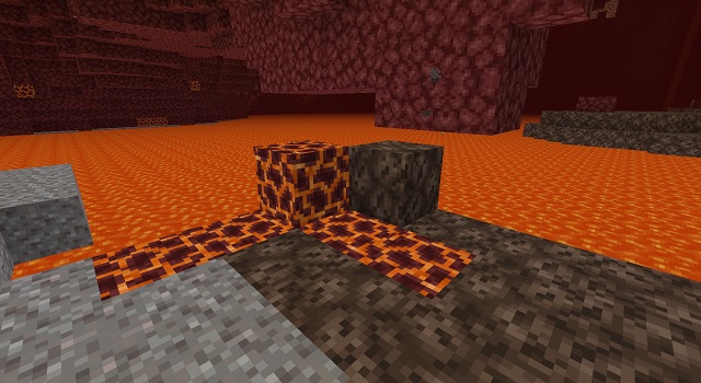 Pick up sand from the ground and magma blocks
