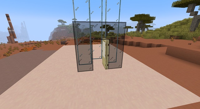 Entrance to the elevator in Minecraft