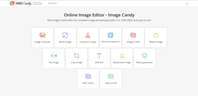 Image Candy - a edição de imagem de forma rápida, gratuita e online