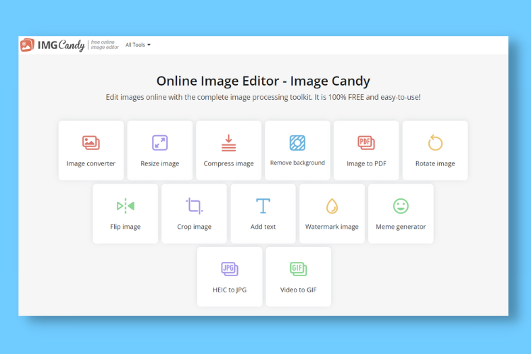 Image Candy - a edição de imagem de forma rápida, gratuita e online