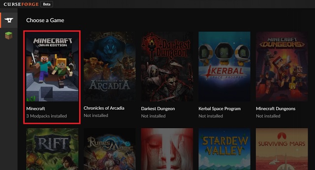 Curseforge - Desktop App on Overwolf