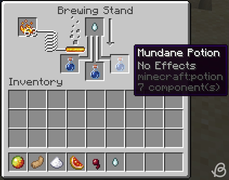 Mundane potion and  its ingredient in Minecraft
