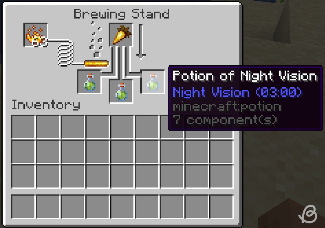 Potion of night vision and its ingredient in Minecraft