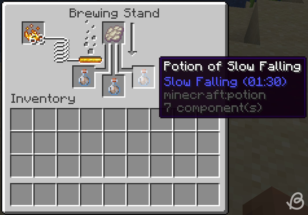Potion of slow falling and its ingredient in Minecraft