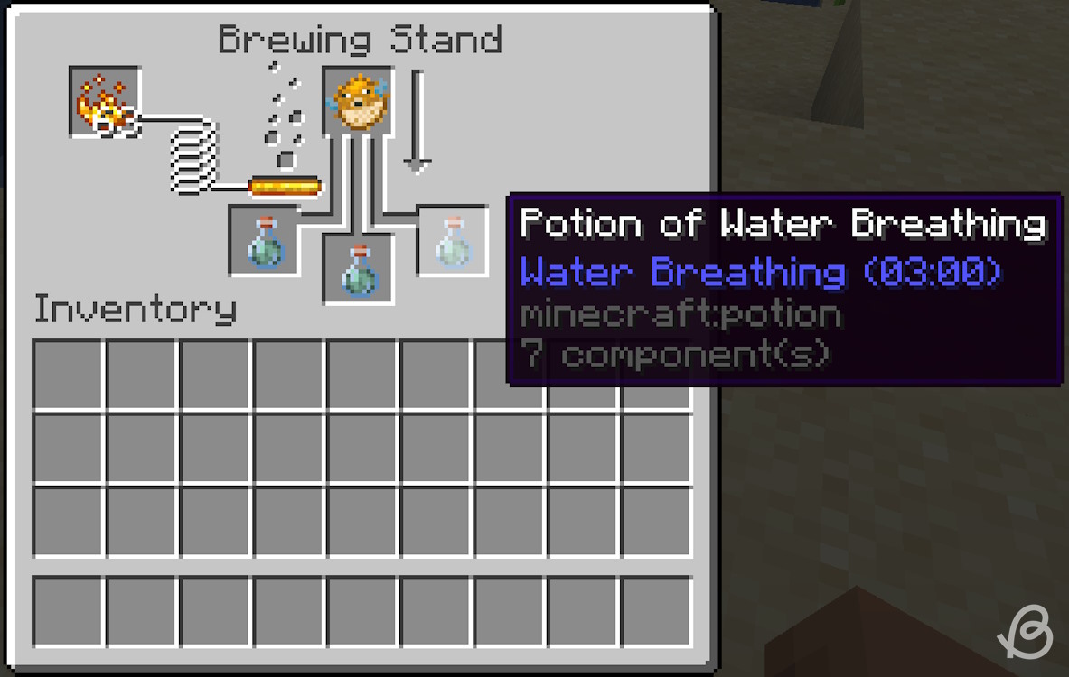 Potion of water breathing and its ingredient in Minecraft