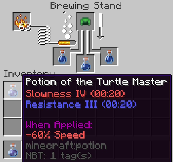 Brewing Turtle Master Potion in Minecraft