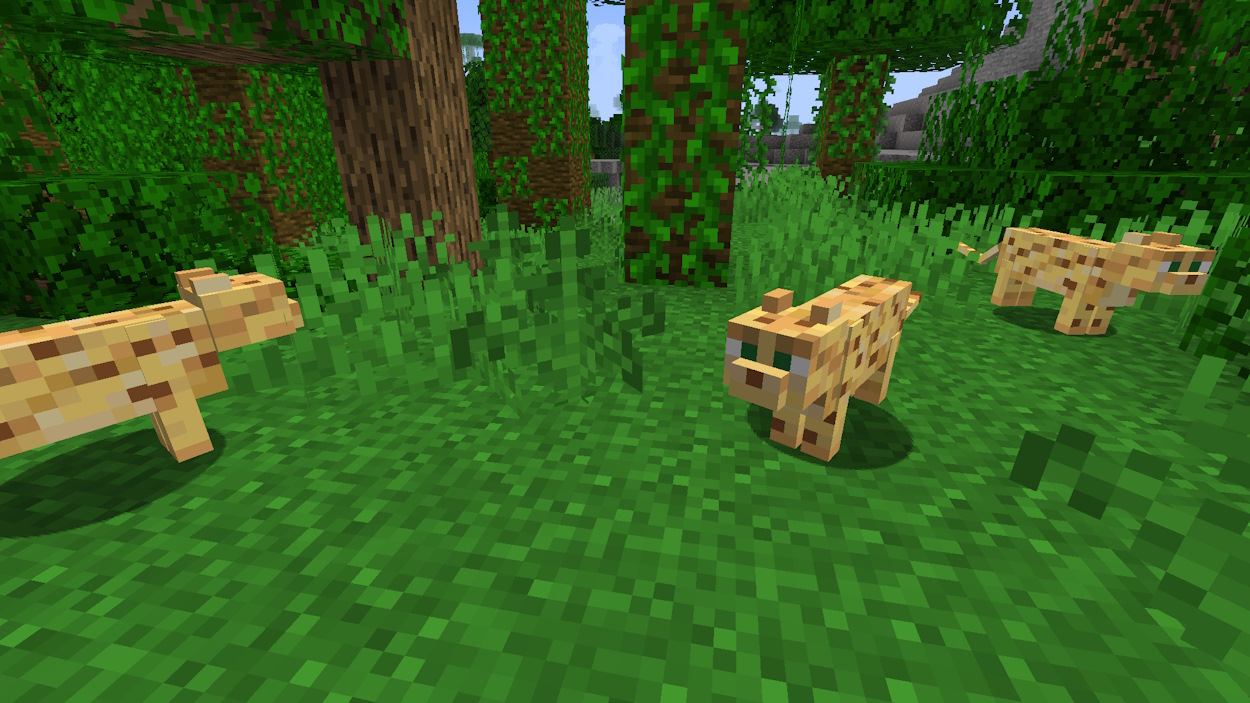 Ocelots Minecraft mobs in a jungle
