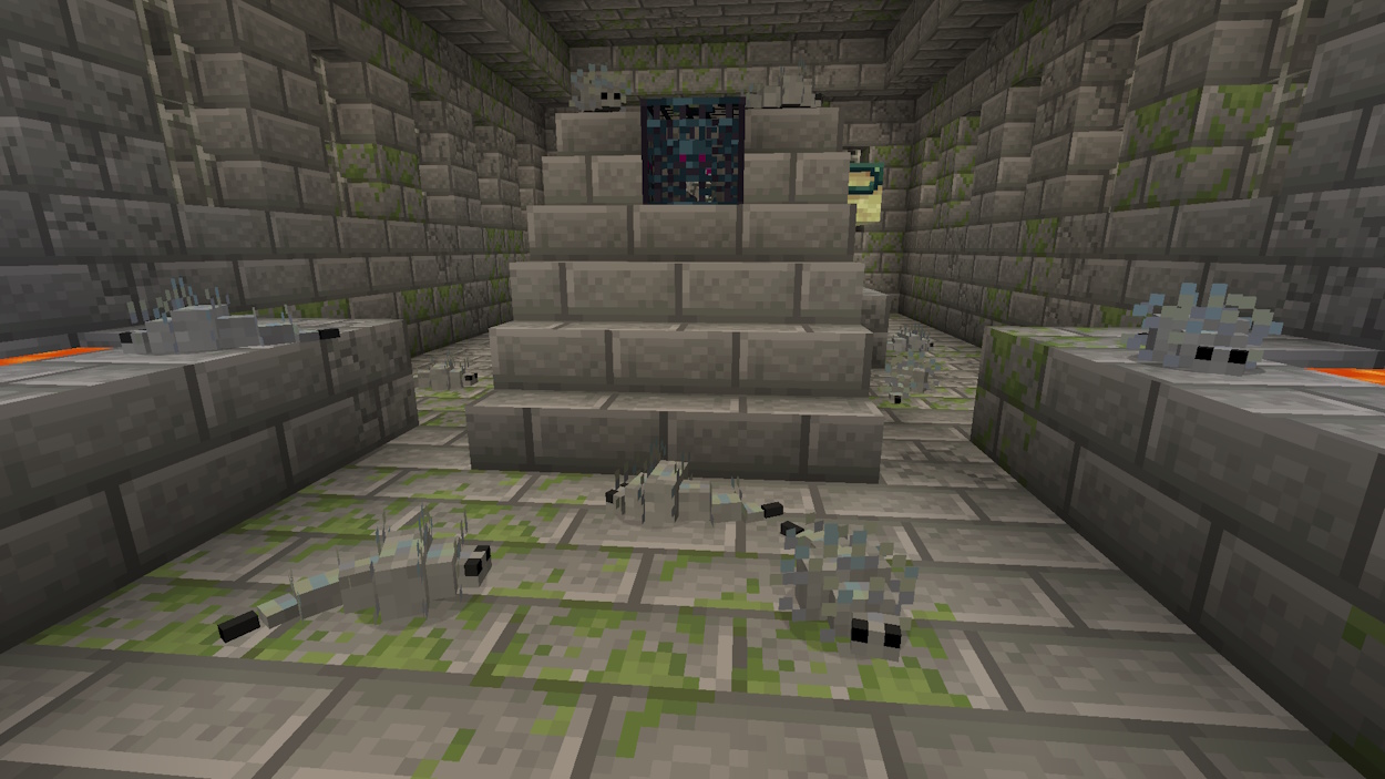 Minecraft mobs silverfish in a stronghold