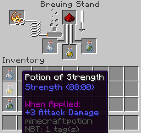 Brewing extended potions in Minecraft