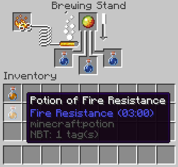 Brewing a Potion of Fire resistance