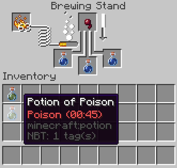 Brewing a Potion of Poison in Minecraft