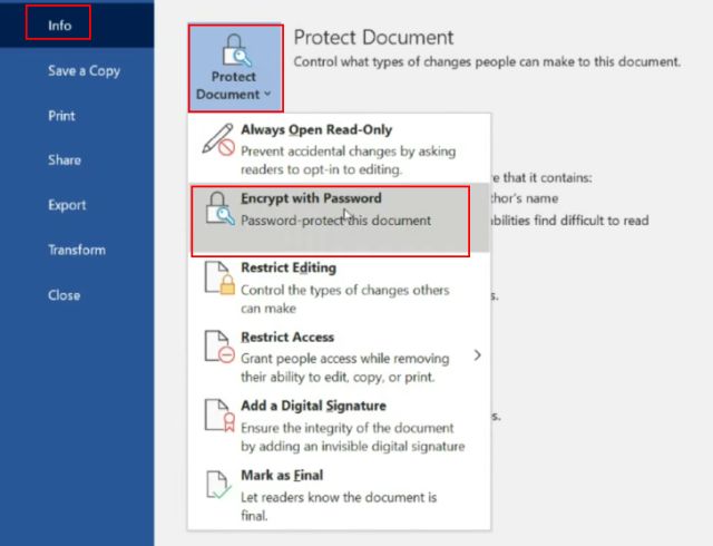 chiffrer les documents Microsoft Office