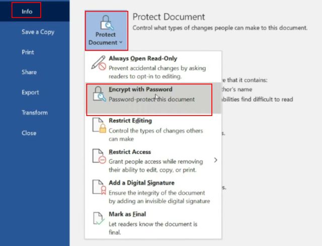 Encrypt Microsoft Office Documents