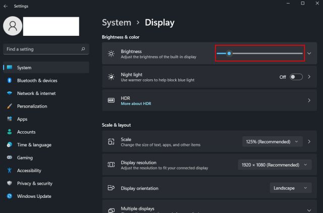 Modifier La Luminosité Dans Windows 11 À Partir Des Paramètres Windows