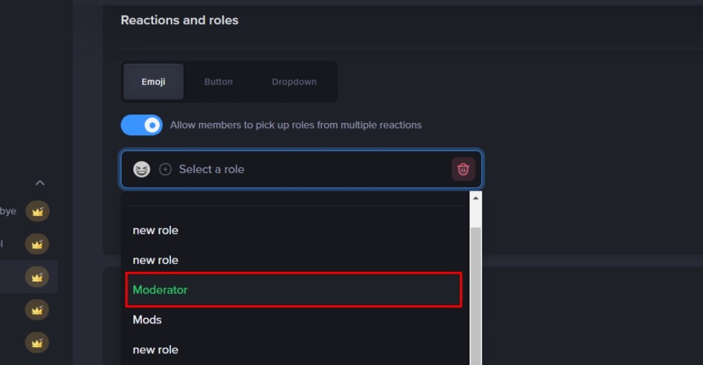 Select an Automated Role for Discord Server