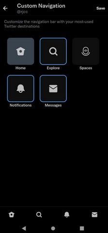  Twitter Blue Users on Android Customize Their Navigation Bar