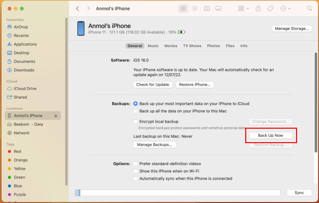 backup iphone data on mac or windows pc