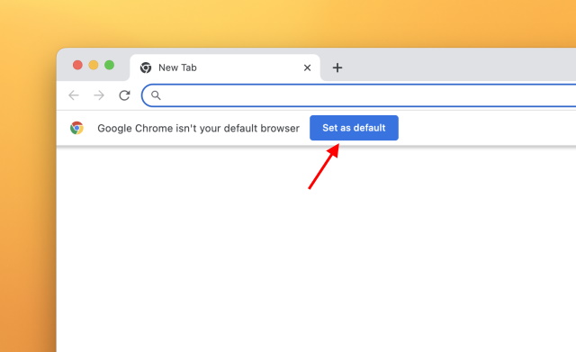 click set as default browser on google chrome
