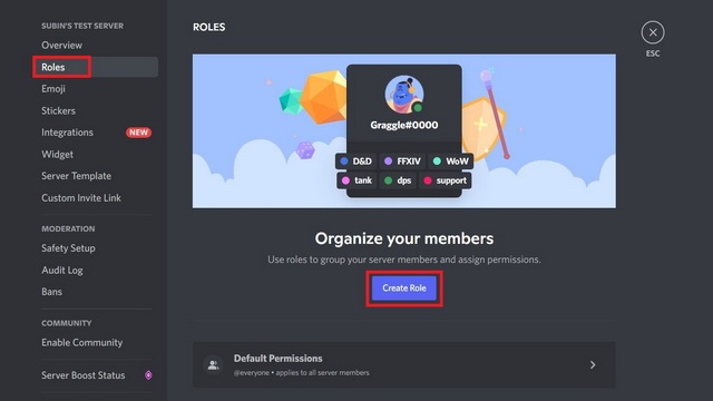 create new discord role