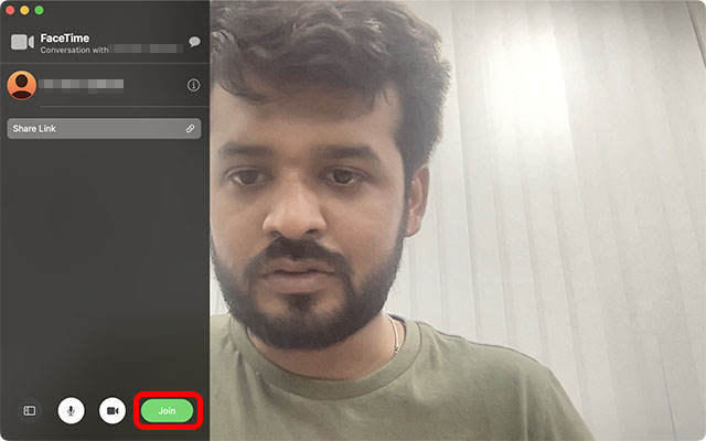 join facetime call on mac