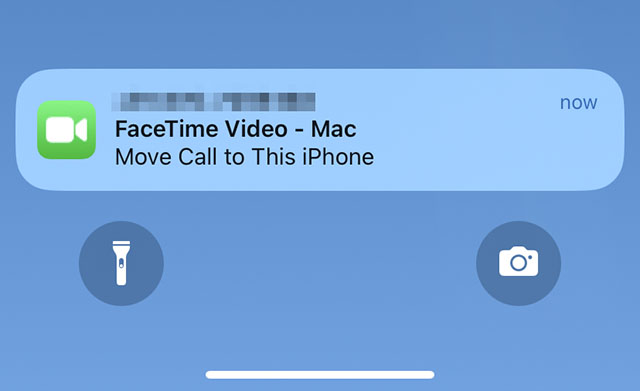 Benachrichtigung Zur Übergabe Des Facetime-Anrufs An Das Iphone