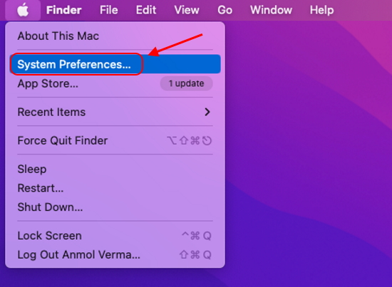 open system preferences on mac