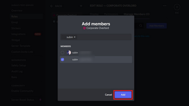 pick role members and add