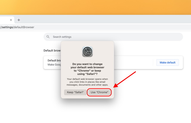 change default browser from safari to chrome mac