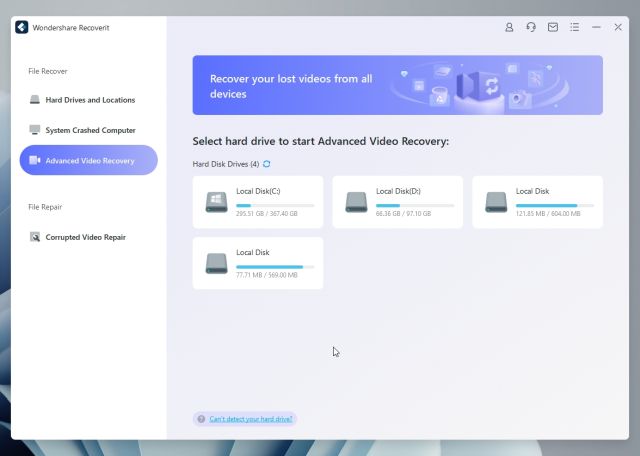 Perform Advanced Video Recovery Using Recoverit