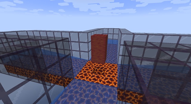 Floating blocks above a hole