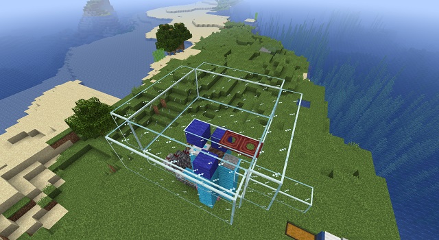 Glass tank in Minecraft