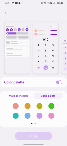 new colors one ui 5