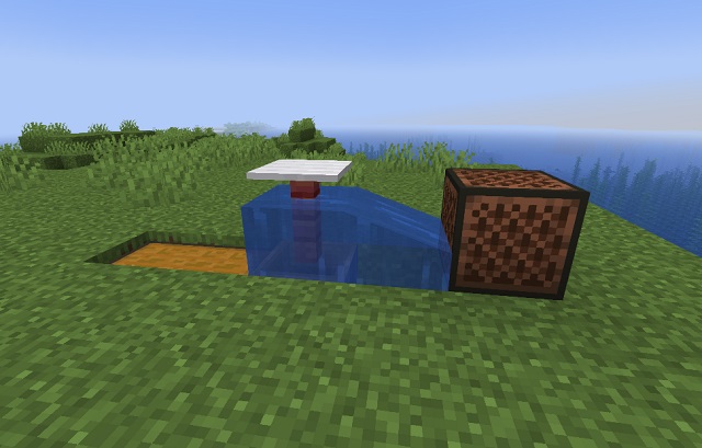 Noteblock next to fishing area