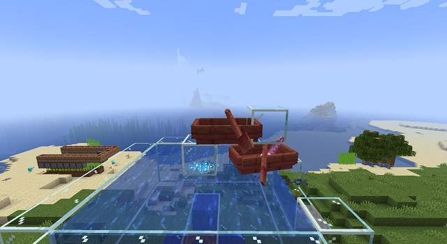 Second block in the AFK fish farm of Minecraft