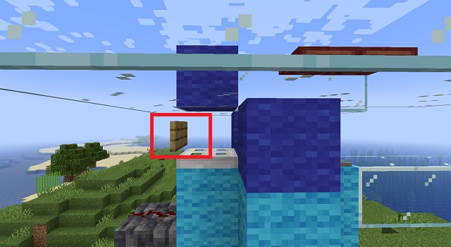 Sign next to trapdoor in Minecraft