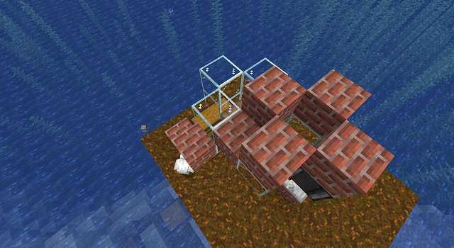 Staircase for chickens to enter Minecraft farm