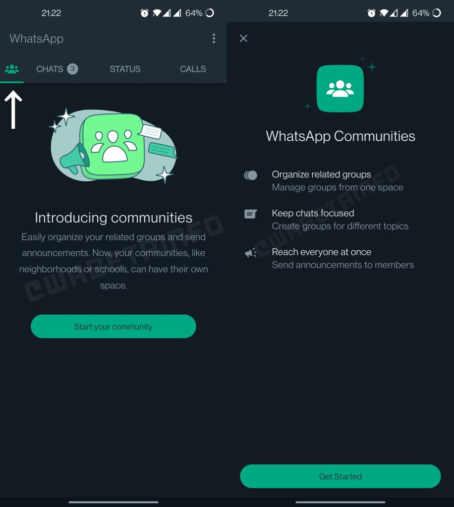 whatsapp communities tab on android beta