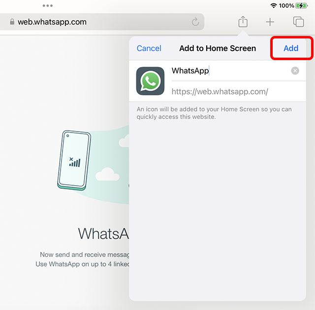 Whatsapp Zum Startbildschirm Auf Dem Ipad Hinzufügen