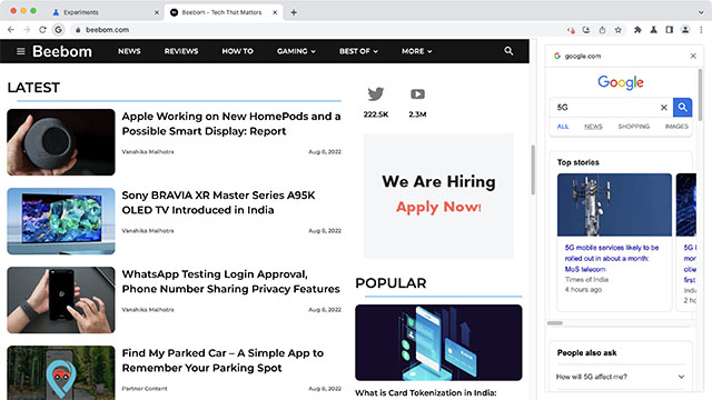 side search chrome flag