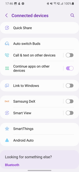 connected devices tab