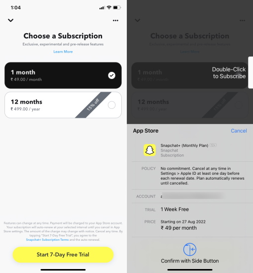 get snapchat+ subscription